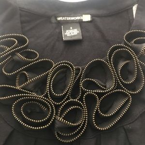 Black Tank Top with Zipper Detail